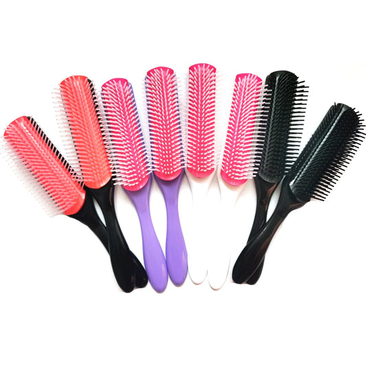 CurlEase - 9-Row Detangling Brush for Straight & Curly Hair