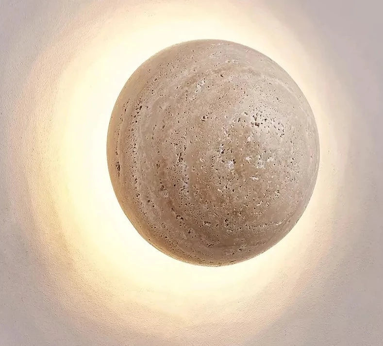 MarbleGlow - Half-Round Stone Wall Lamp