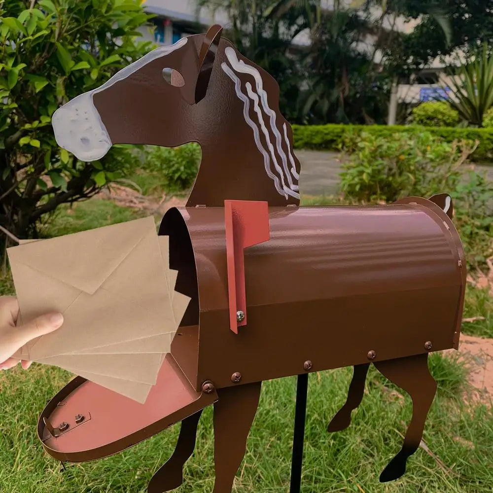Variant image for Handmade Animal Sculpture Mailbox – Corrosion-Resistant Metal Post Box for Garden and Driveway Decor-2