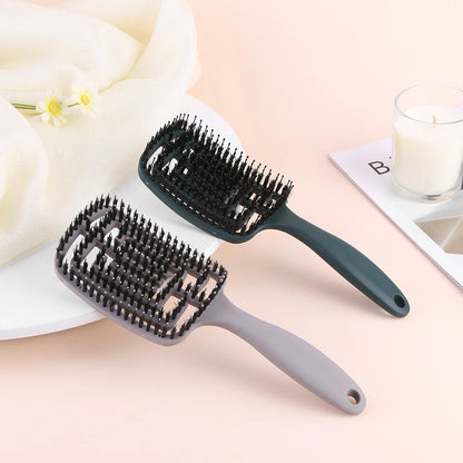 TangleFree - Nylon Bristle Detangler Brush for Curved Styling