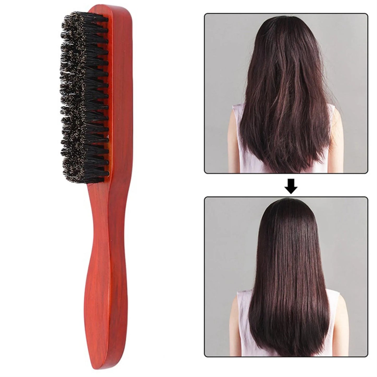 SalonSculpt - Slim Wooden Teasing Brush for DIY Hairdressing