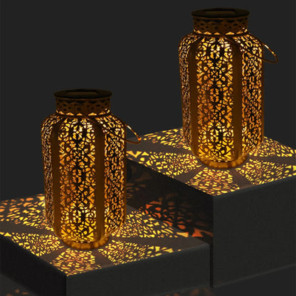 Vintage Iron Outdoor Solar Lantern - Decorative Garden Lantern Lights-5