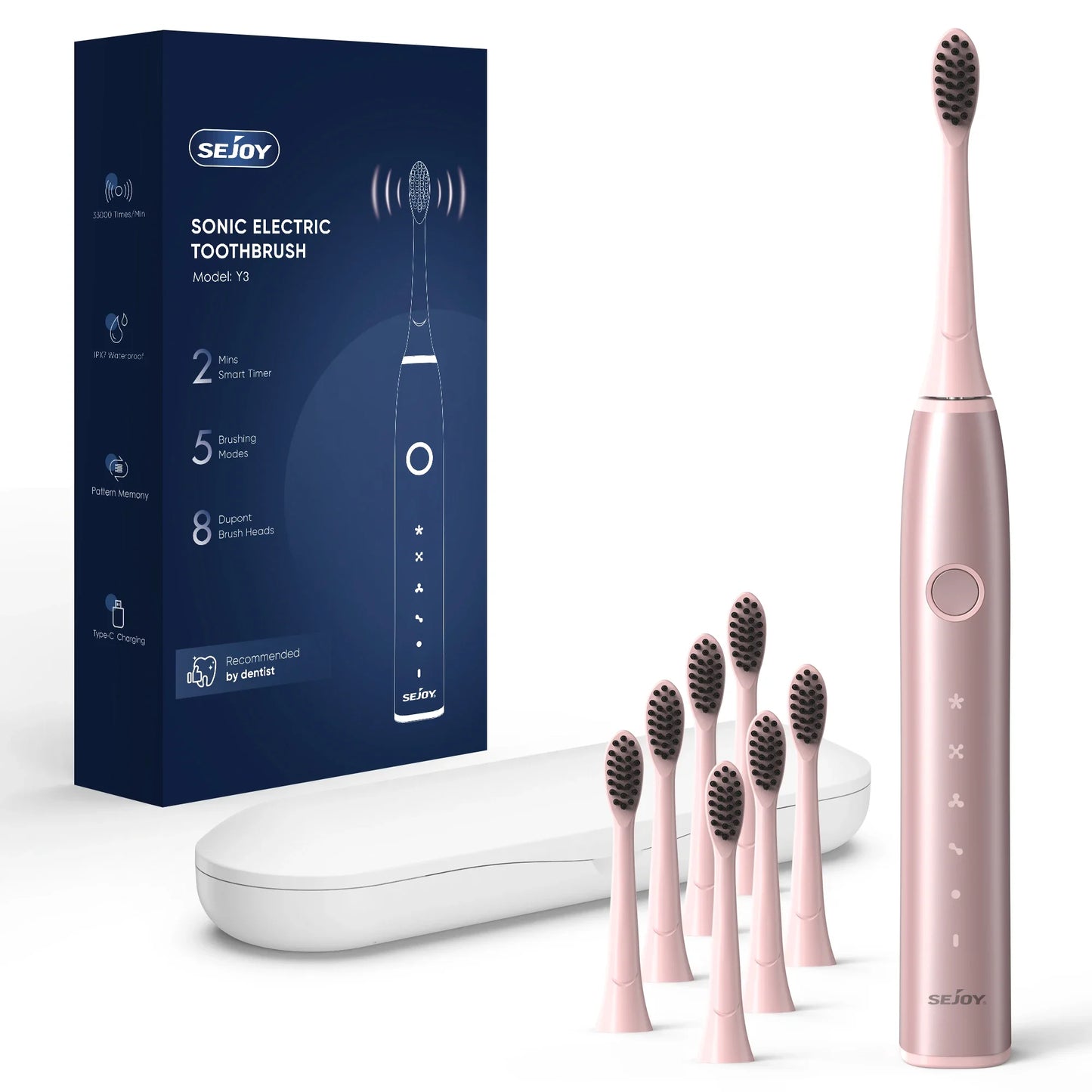 FreshSonic - 5-Mode Electric Toothbrush with Whitening & Travel Case