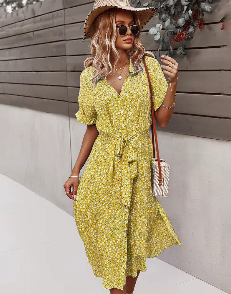 Variant image for Boho Maxi Dress for Women - Floral Print Summer Dress in Airy Viscose-13