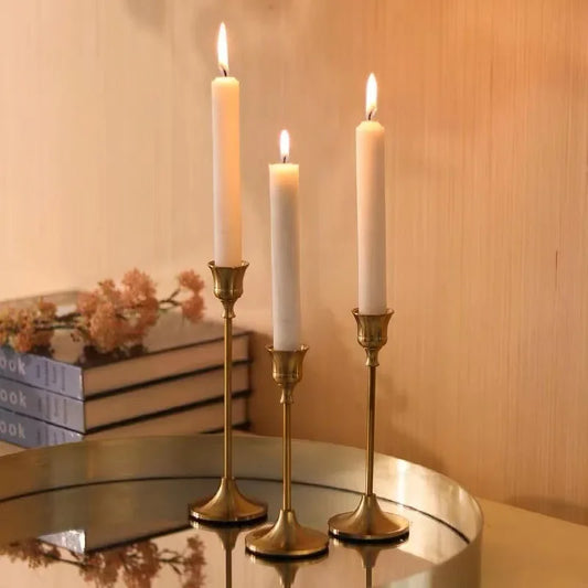 RomanceFlame - Golden Candle Holders for Dreamy Nights