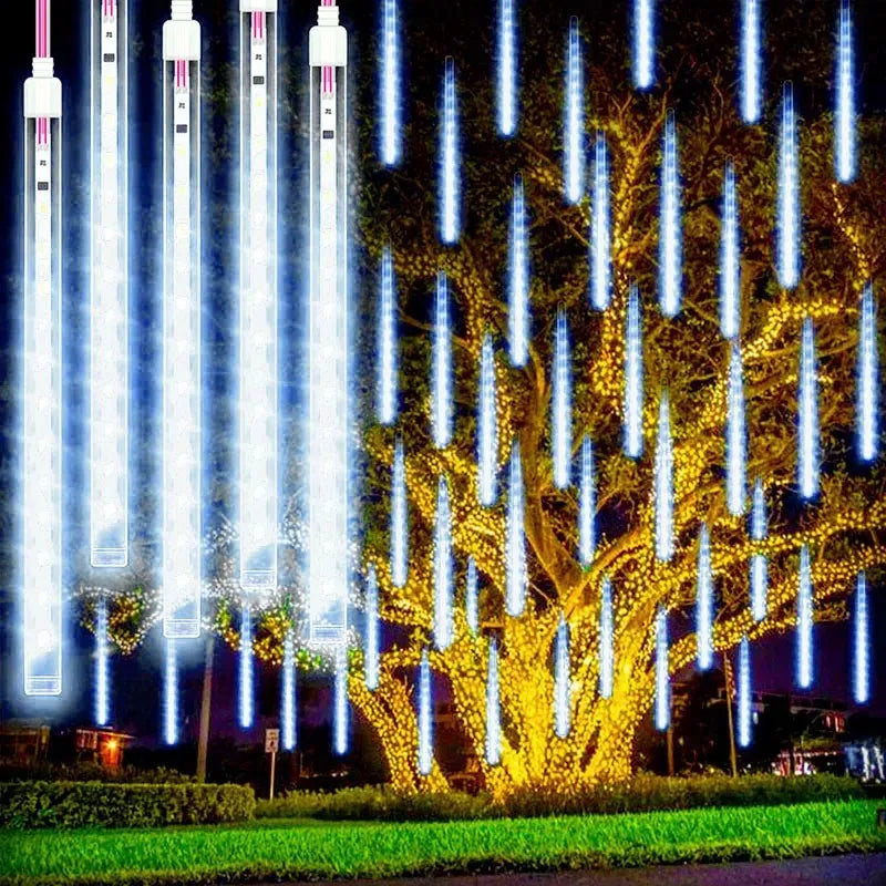 Luxury LED Water Drop Outdoor Lights – Waterproof Enchanting Meteor Shower Effect for Garden and Indoor Decor-2