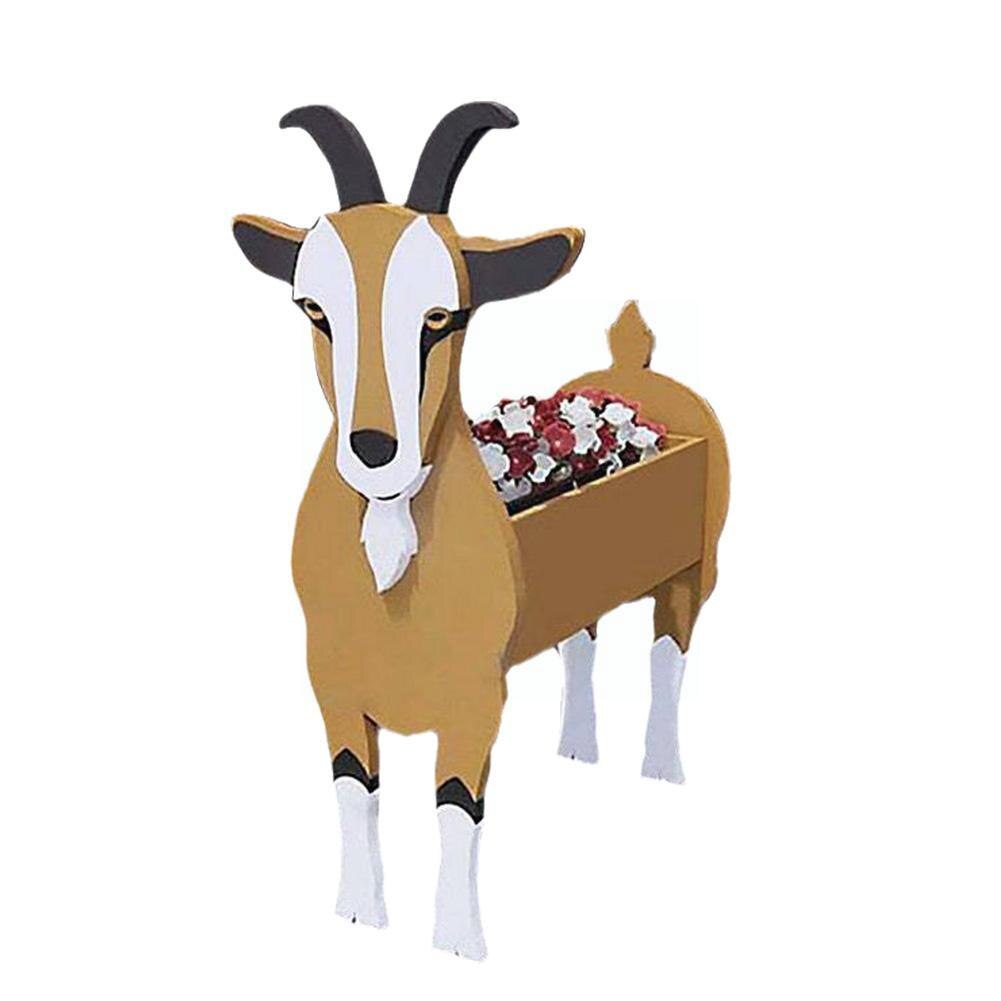 Charming Farm Animal Planter for Pets - Durable PVC Garden Decor, Weather Resistant, 34cm x 24cm-2