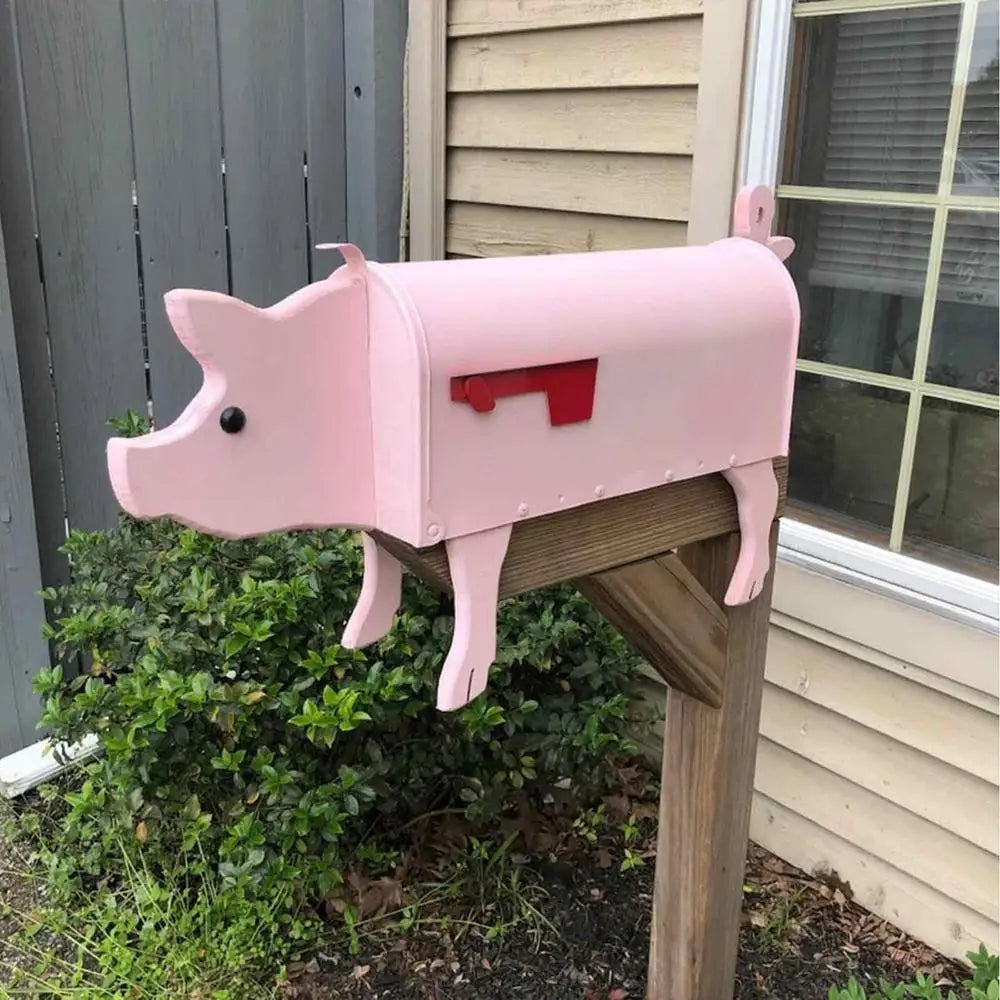 Handmade Animal Sculpture Mailbox – Corrosion-Resistant Metal Post Box for Garden and Driveway Decor-4