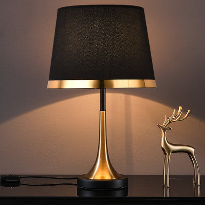 GiltGlow – Elegant Gold and Black Retro Table Lamp