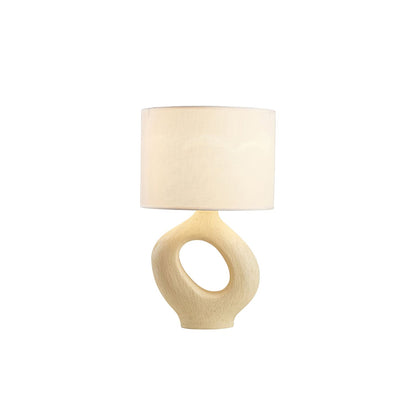 SculptGlow – Resin Table Lamp with Soft Linen Shade