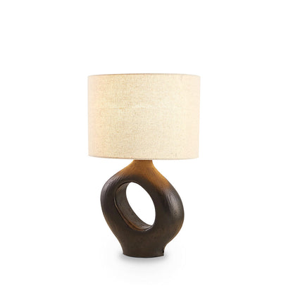 SculptGlow – Resin Table Lamp with Soft Linen Shade