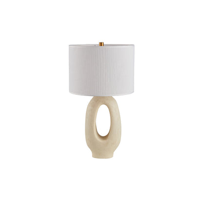 SculptGlow – Resin Table Lamp with Soft Linen Shade