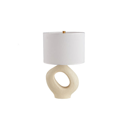 SculptGlow – Resin Table Lamp with Soft Linen Shade