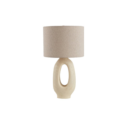 SculptGlow – Resin Table Lamp with Soft Linen Shade