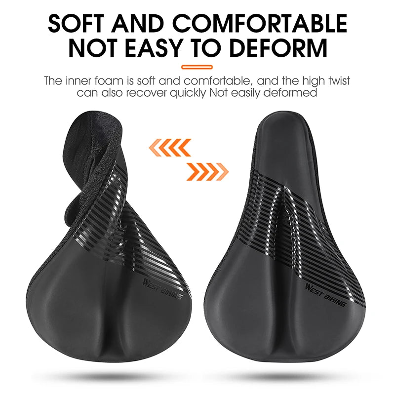 Wear-Resistant Bicycle Saddle Cover with Shock Absorption and Waterproof Design – Soft Bike Seat Cushion for Comfort-4