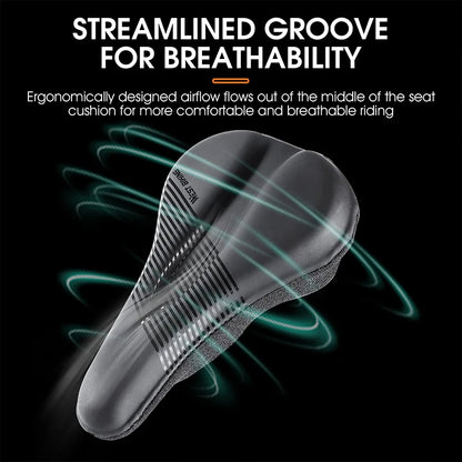 Wear-Resistant Bicycle Saddle Cover with Shock Absorption and Waterproof Design – Soft Bike Seat Cushion for Comfort-2