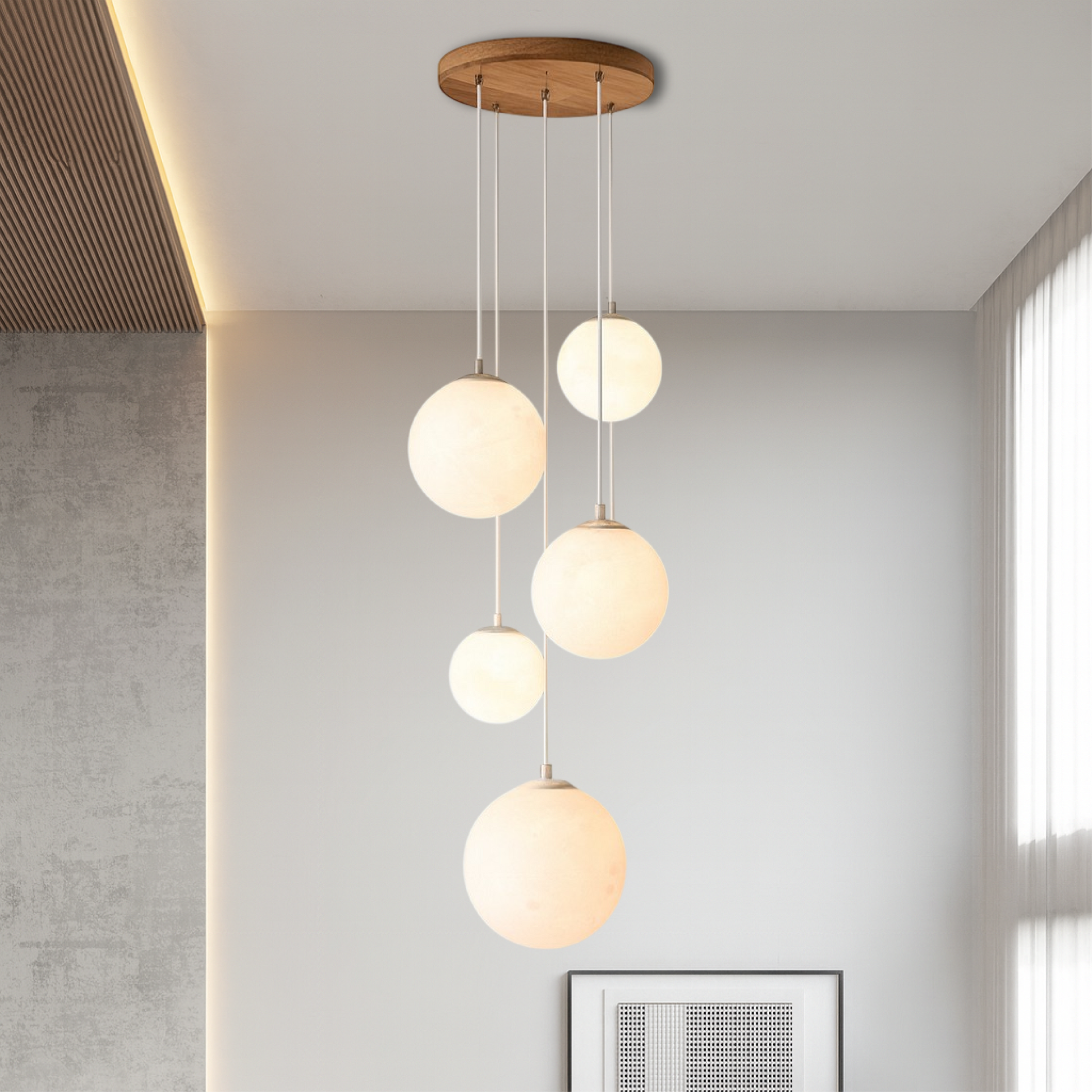 Scandinavian chandelier Moon lamp Stairs 2