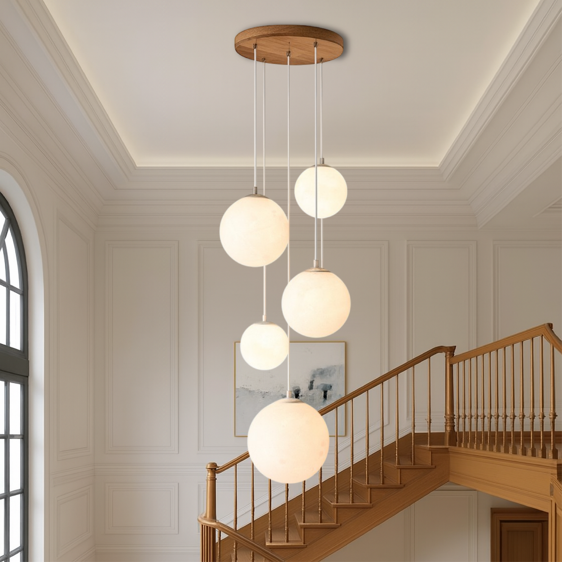 Scandinavian chandelier Moon lamp Stairs 3