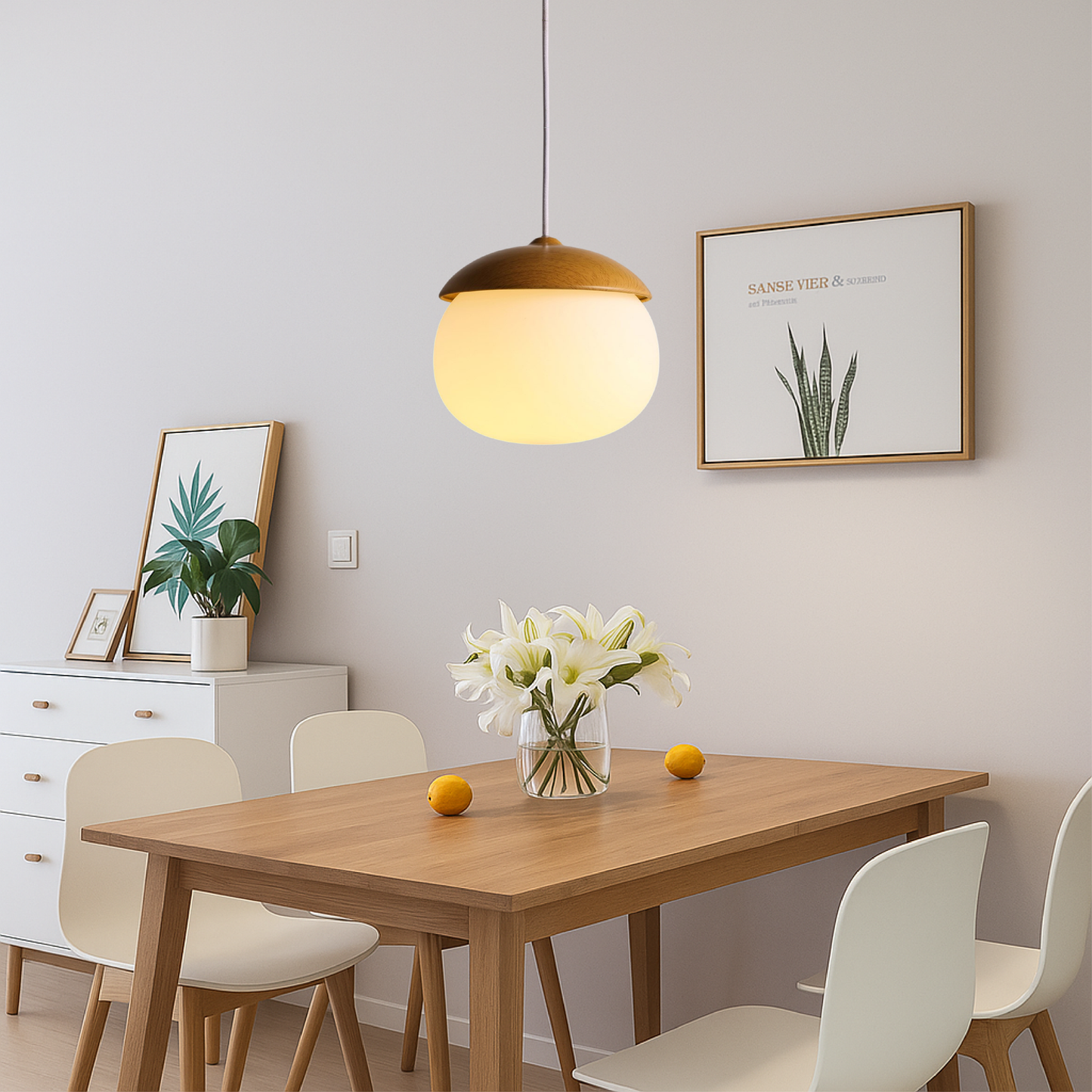 Scandinavian wooden pendant lamp 1