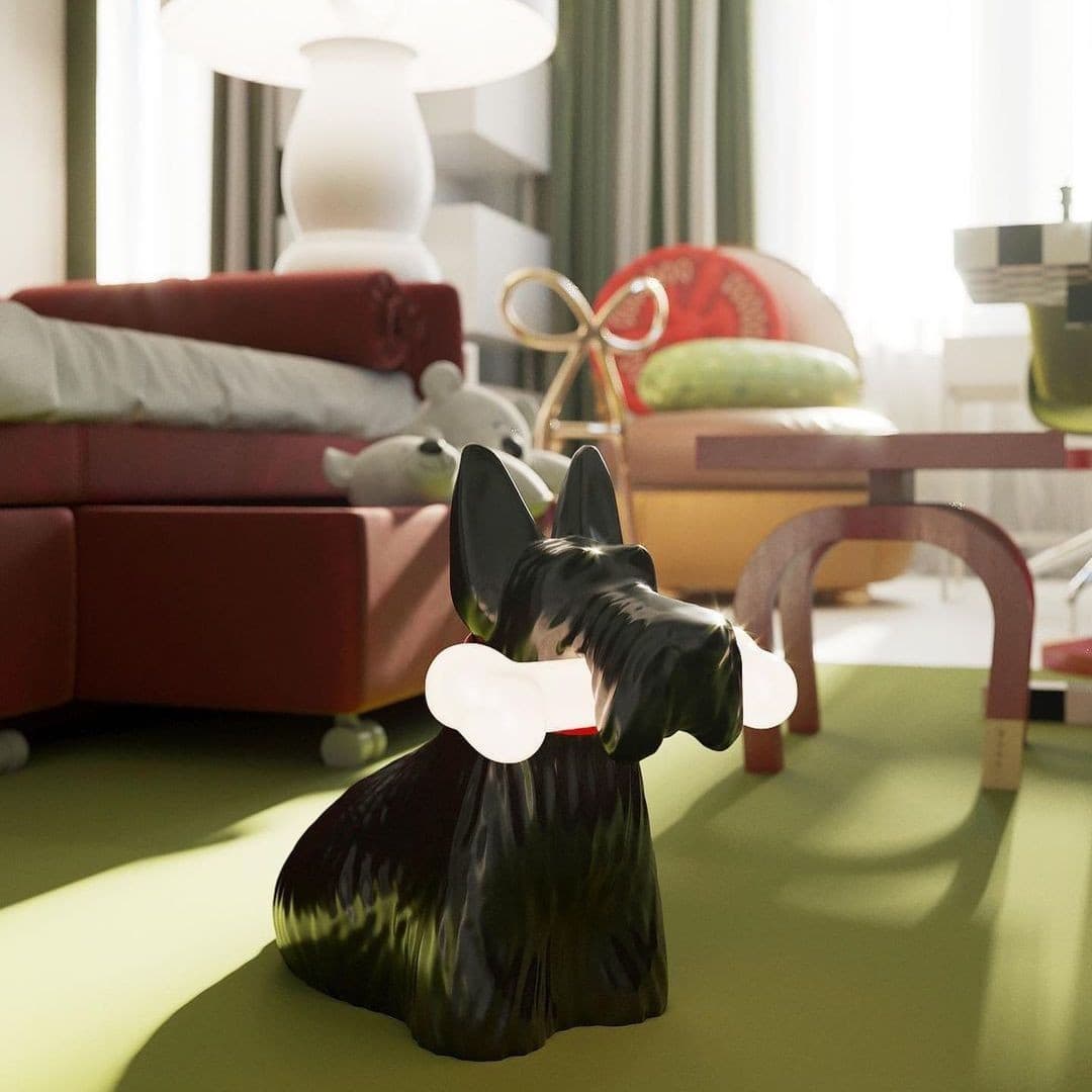 PuppyShine – Lampada da tavolo LED con Scottie Dog giocoso