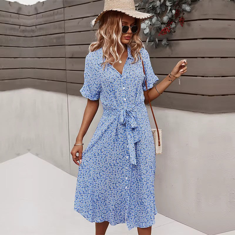 Variant image for Boho Maxi Dress for Women - Floral Print Summer Dress in Airy Viscose-5