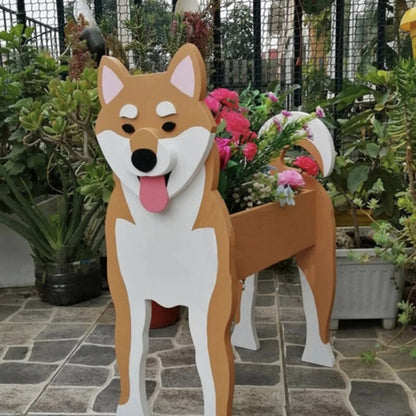 Charming Farm Animal Planter for Pets - Durable PVC Garden Decor, Weather Resistant, 34cm x 24cm-1
