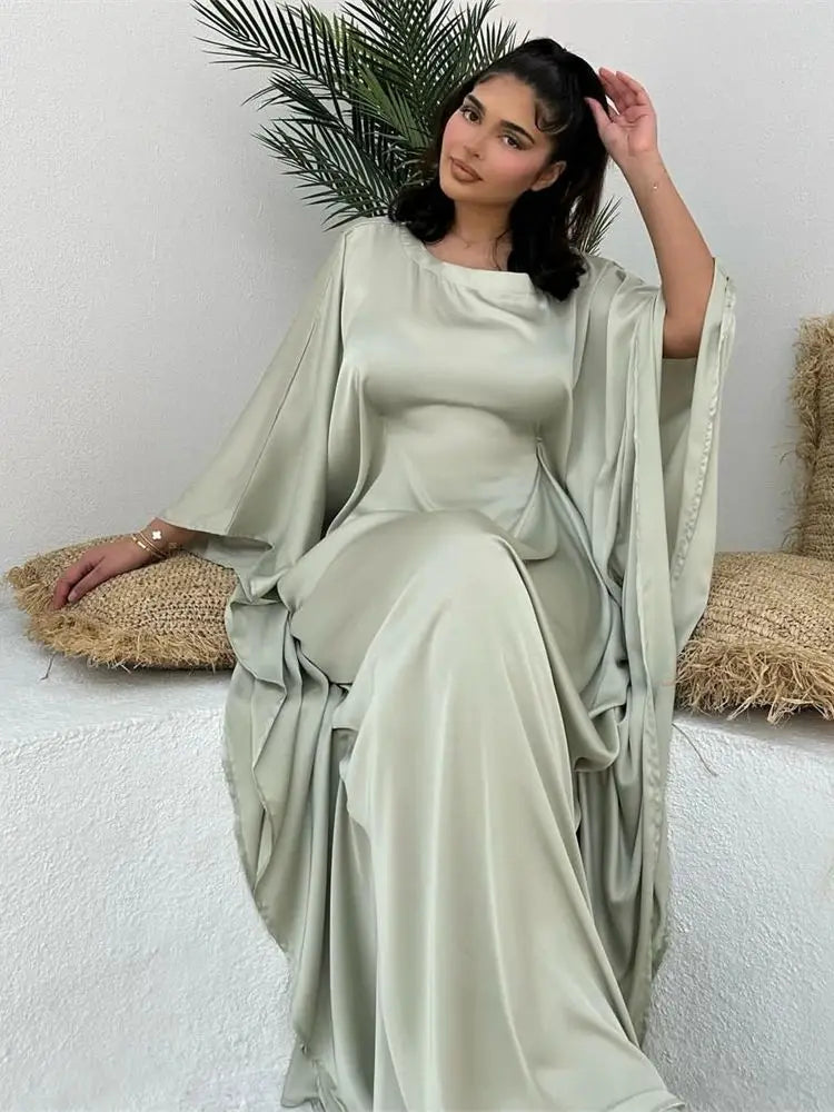 Grace - Long Sleeve Maxi Dress with Stylish Cloak Sleeves for Women-4