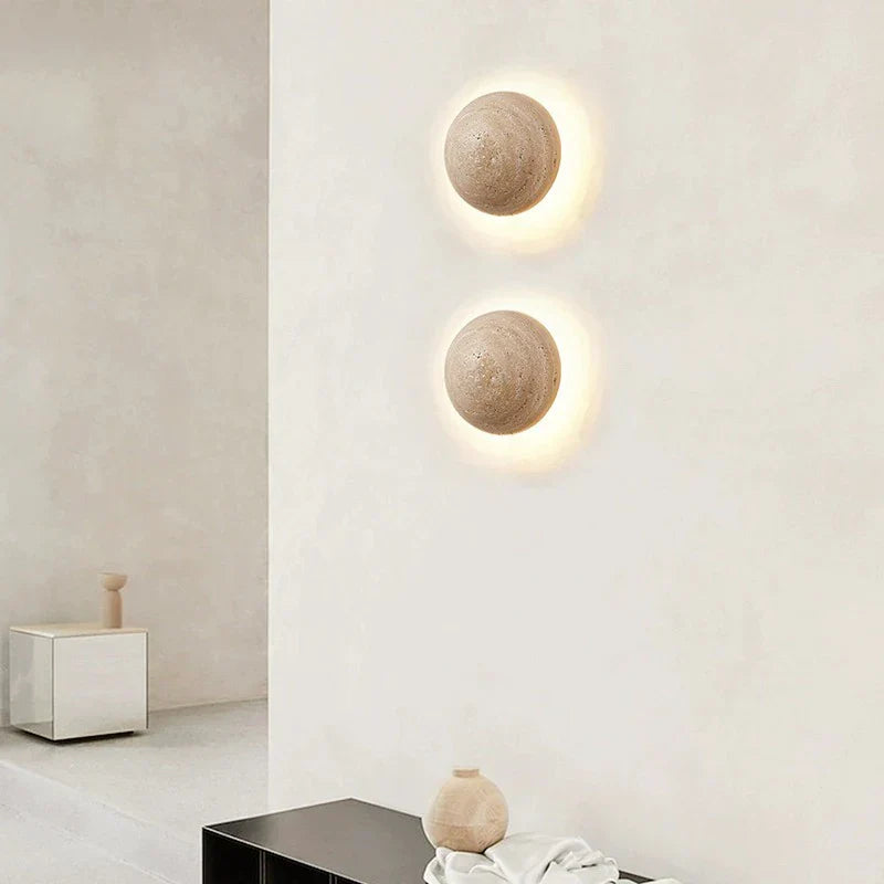 MarbleGlow - Half-Round Stone Wall Lamp