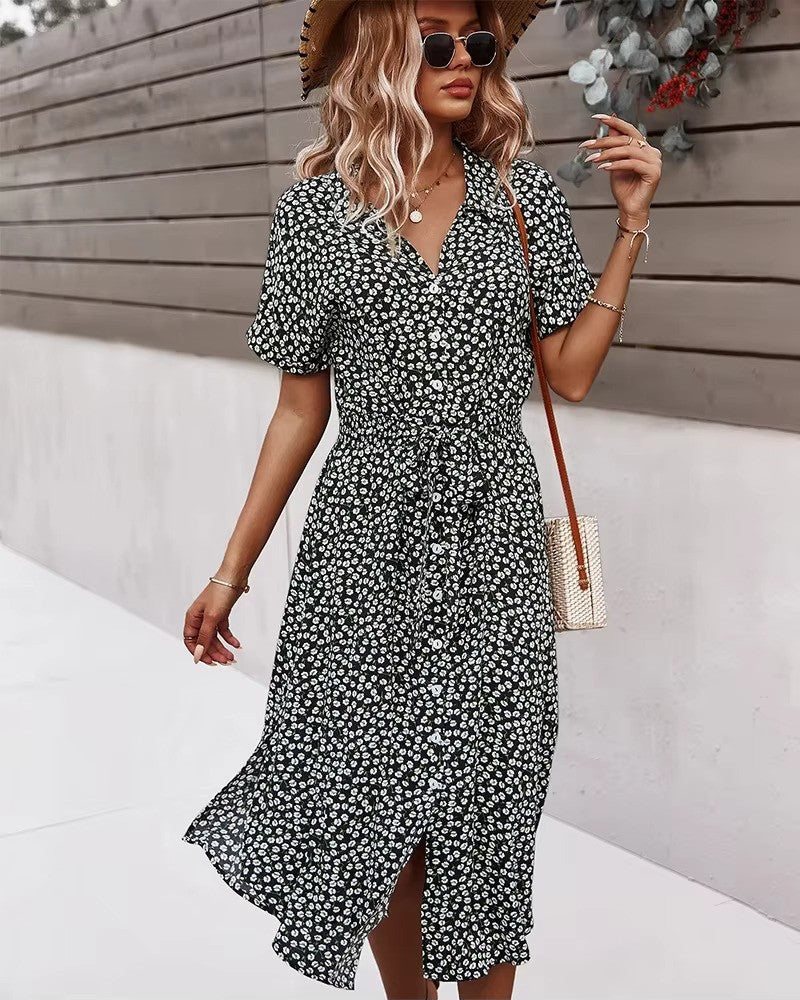 Variant image for Boho Maxi Dress for Women - Floral Print Summer Dress in Airy Viscose-1