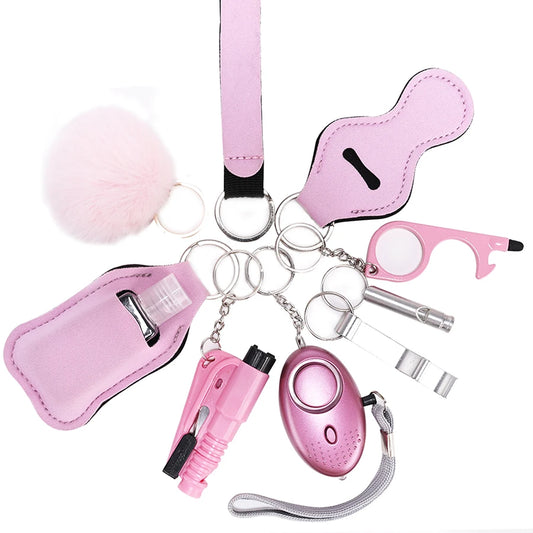 Self Defense Keychain Set with Personal Alarm and Window Breaker for Women's Safety 0