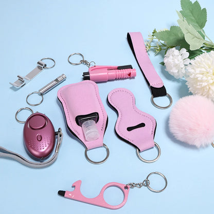 Self Defense Keychain Set with Personal Alarm and Window Breaker for Women's Safety 1