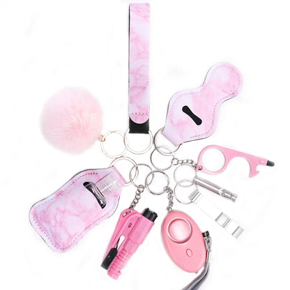 Self Defense Keychain Set with Personal Alarm and Window Breaker for Women's Safety 9