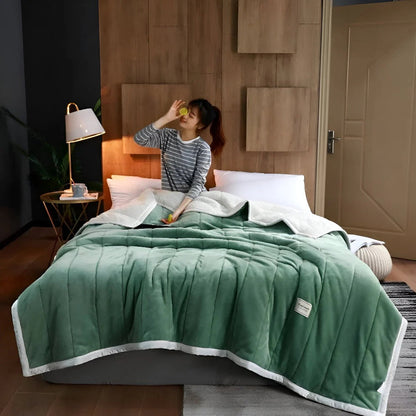 Sherpa Fleece Duvet Cover Weighted Blanket 6