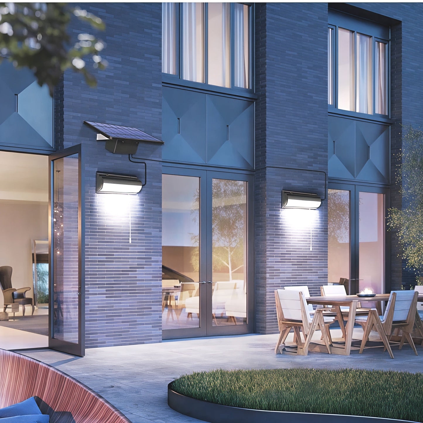 Solar Powered Outdoor Modern LED Wall Light 4