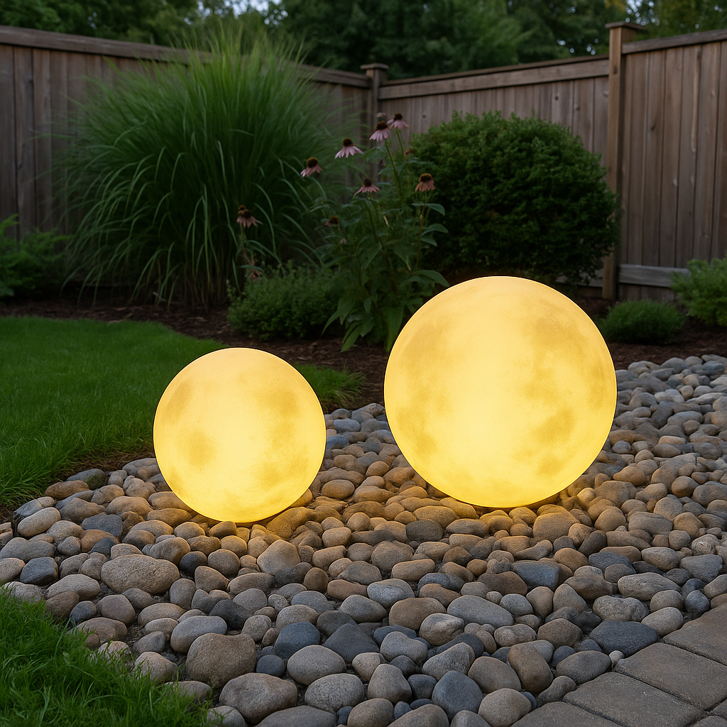 Solar powered garden moon lamp 0
