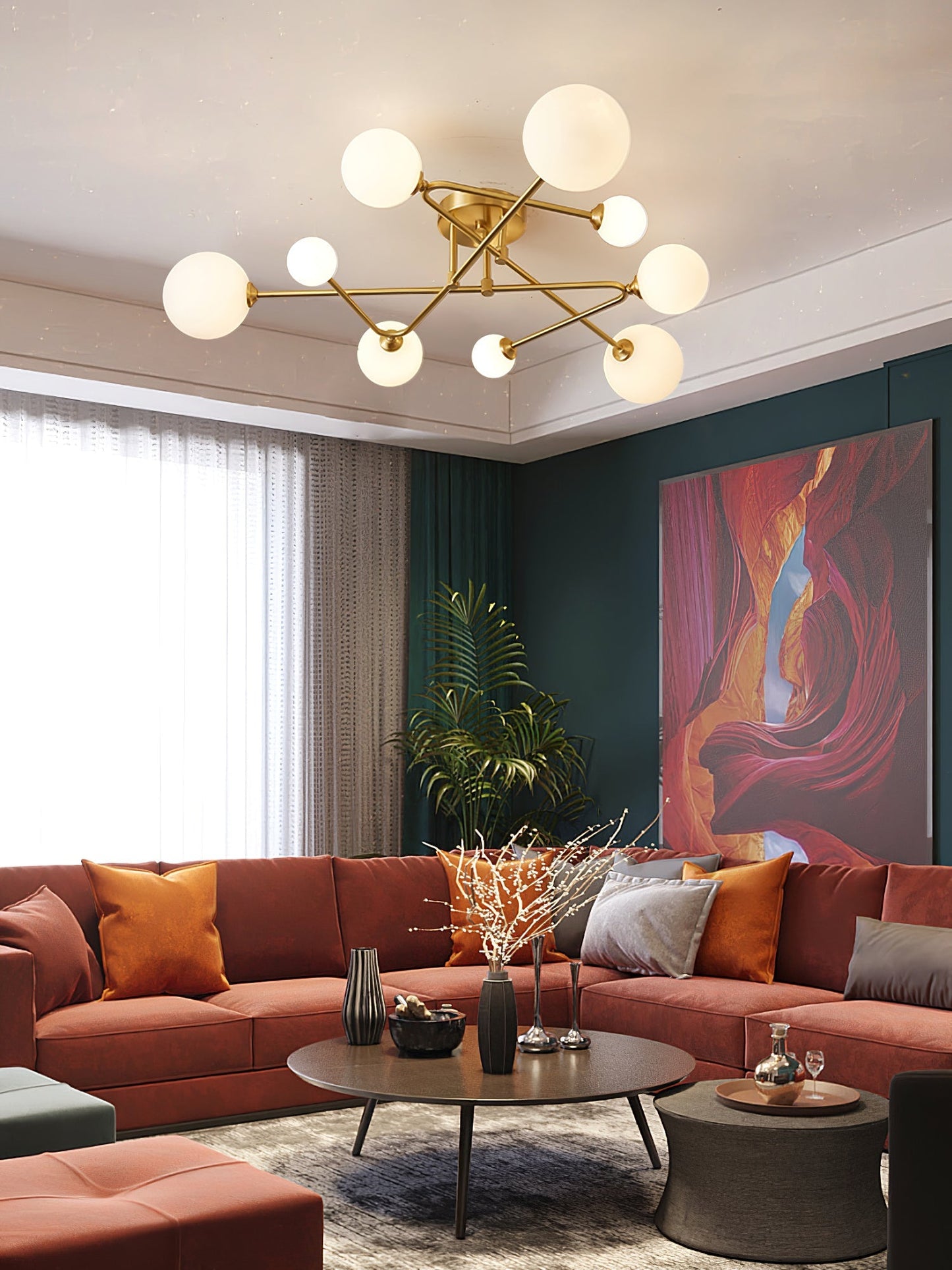 SputnikRadiance - Ceiling Lamp with Celestial Aesthetic and Gentle Glow