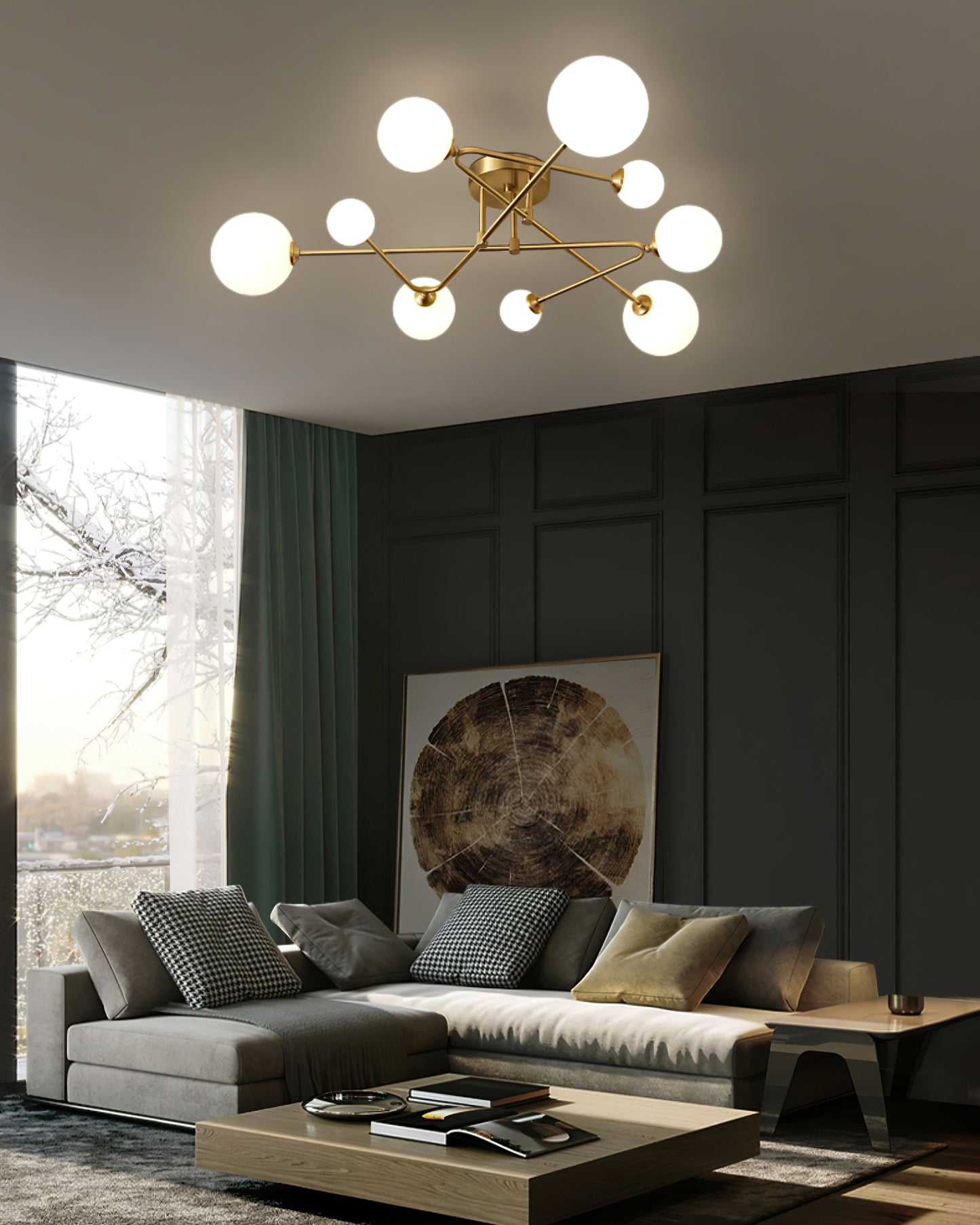 SputnikRadiance - Ceiling Lamp with Celestial Aesthetic and Gentle Glow