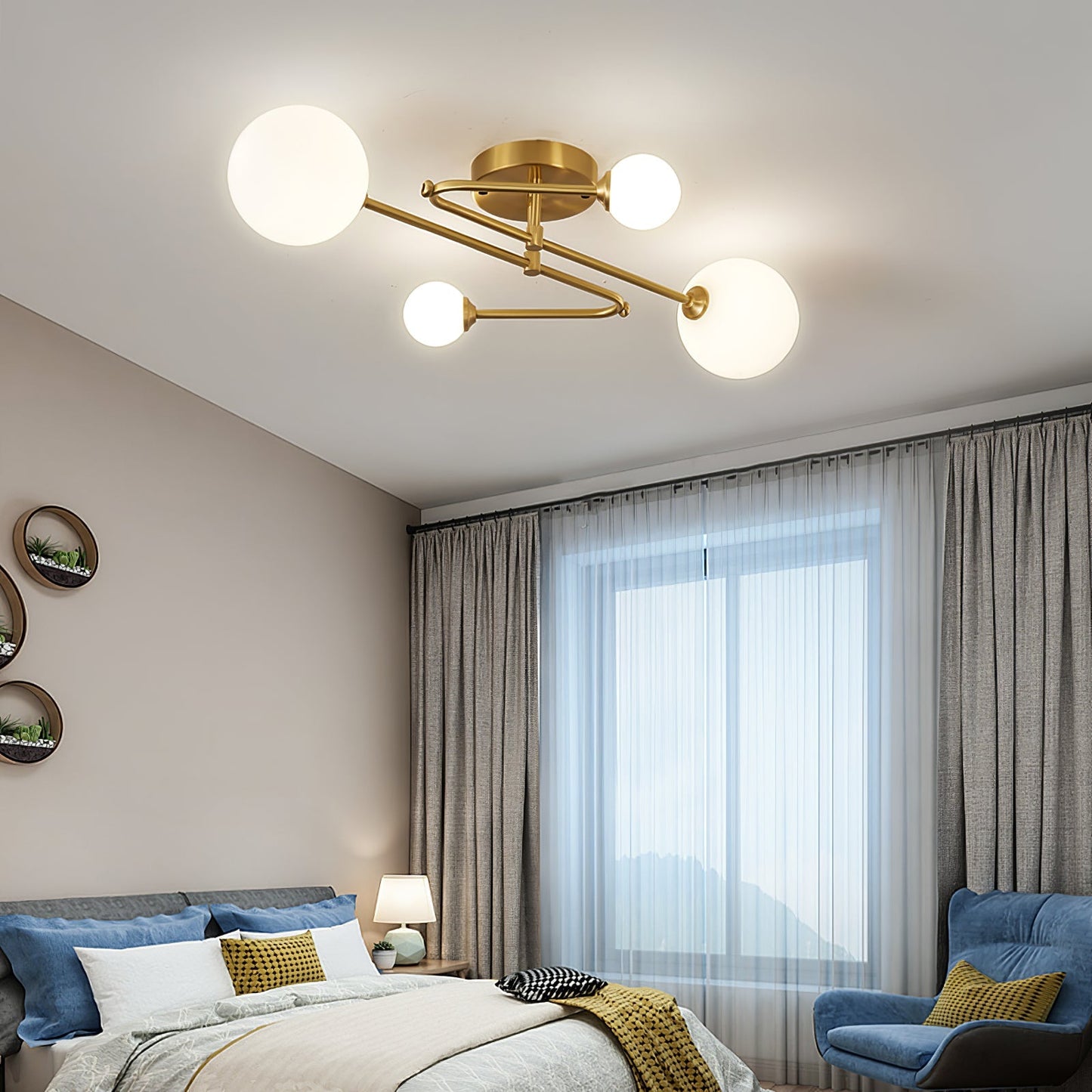 SputnikRadiance - Ceiling Lamp with Celestial Aesthetic and Gentle Glow