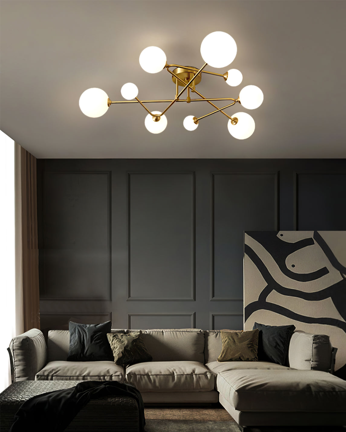 SputnikRadiance - Ceiling Lamp with Celestial Aesthetic and Gentle Glow