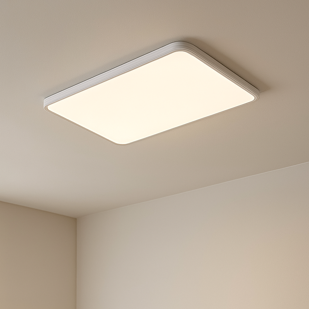 Square white ceiling lamp 1