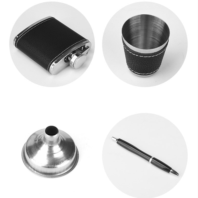 StellarCraft | Stylish Portable Stainless Steel Hip Flask Set for Travel 6