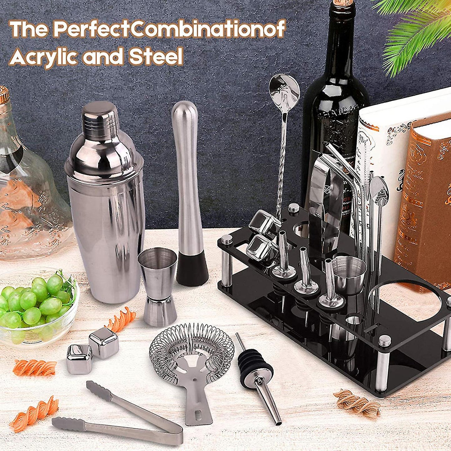 StellarMix | Elegant Stainless Steel Cocktail Shaker Set for Home Bartenders 3