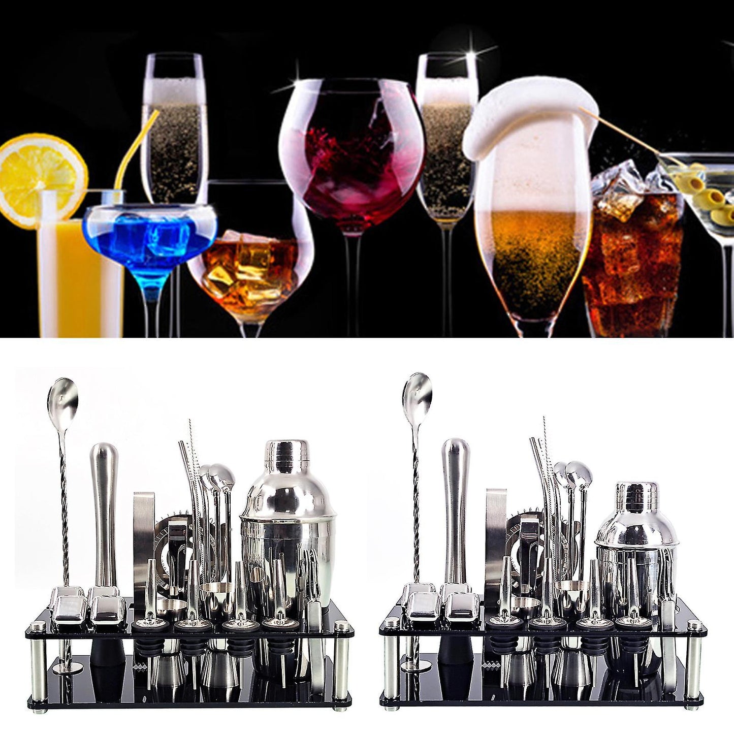 StellarMix | Elegant Stainless Steel Cocktail Shaker Set for Home Bartenders 4