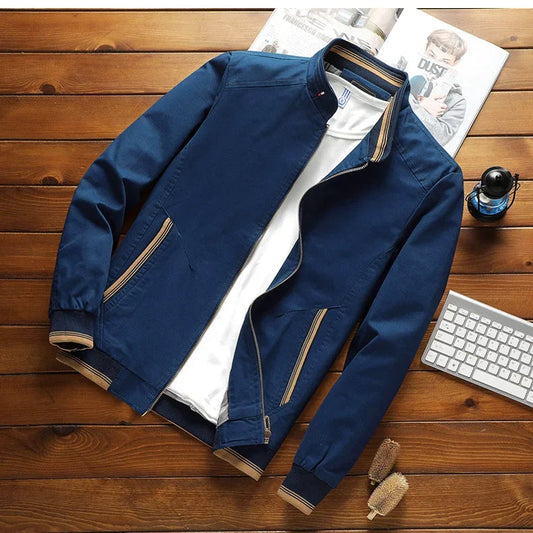Stylish Cotton Bomber Jacket with a Timeless Fit 0