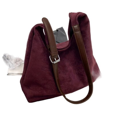 Stylish Suede Handbag with Adjustable Strap and High Capacity – Elegant Trunk Design 2