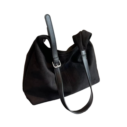 Stylish Suede Handbag with Adjustable Strap and High Capacity – Elegant Trunk Design 4
