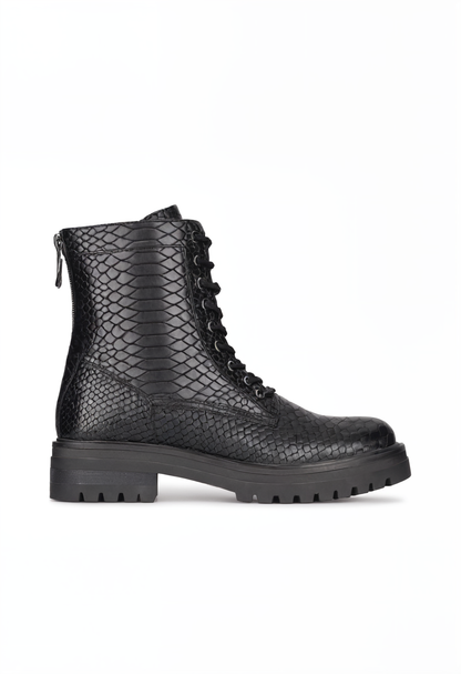 Stylish Women's Lace-Up Boots with Python Pattern – Comfortable and Versatile Footwear 5