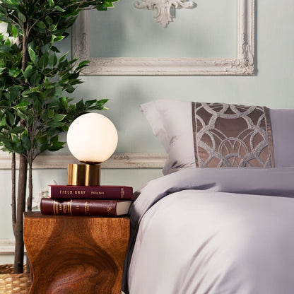 SatinLoom – Elegant Grey Duvet Cover Set with Chain Pattern