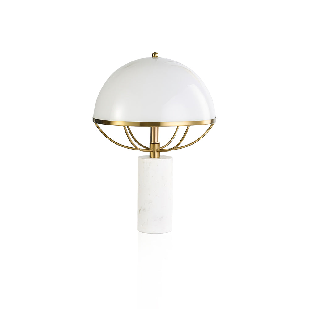 LuxeGlow – Lampada in Vetro con Finitura Dorata e Base in Marmo