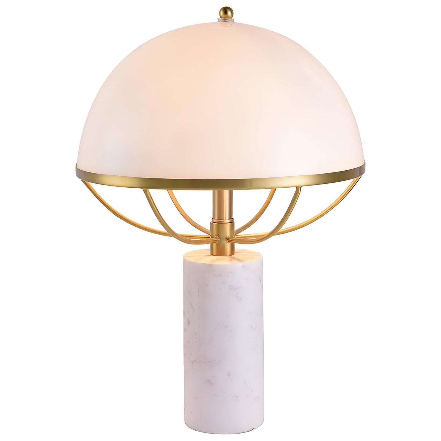 LuxeGlow – Lampada in Vetro con Finitura Dorata e Base in Marmo